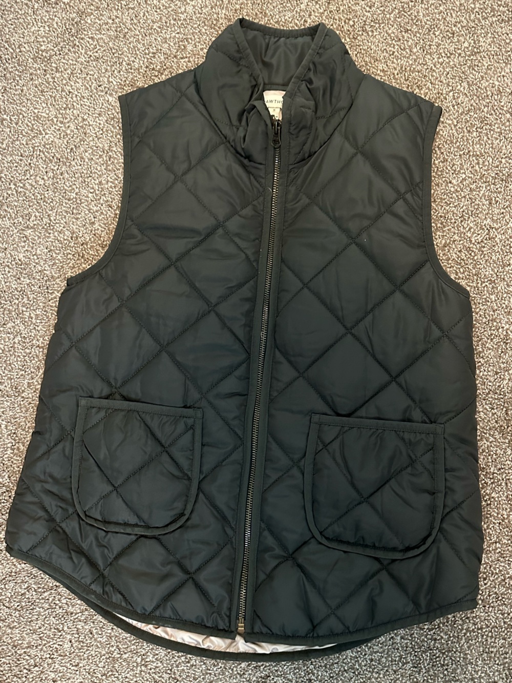 41 Hawthorn Stitch Fix Olive Green Quilted Vest Size M